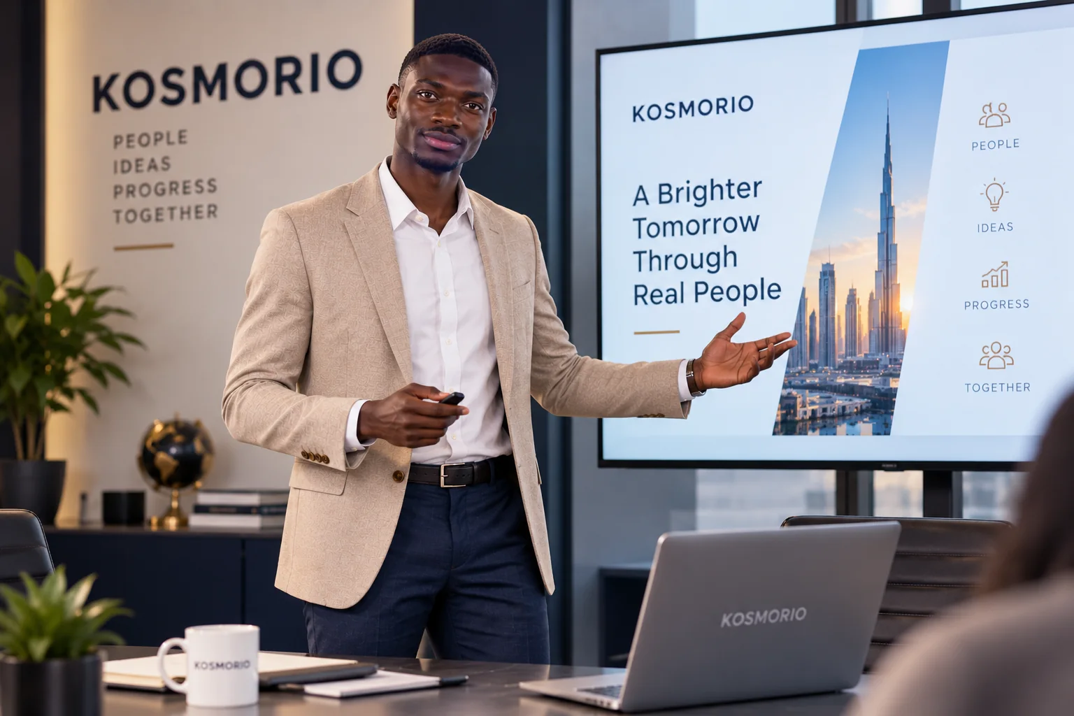 Francis presenting the KOSMORIO concept